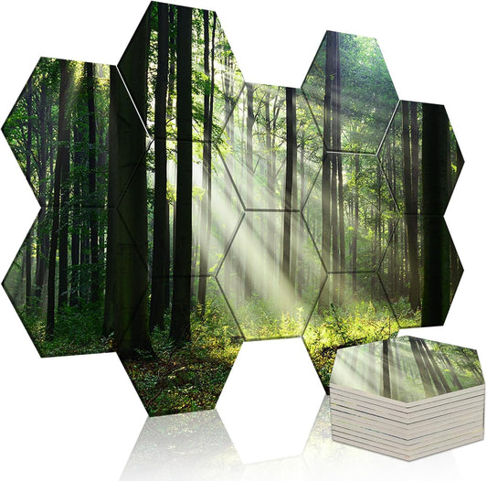 Mollywell Art Acoustic Panels, Soundproofing, Wall Decoration, Suitable for Decorative Soundproof Wall Panels, Room Aesthetics & Echo Reduction (Forest Summer), 12x10x0.4 Inch