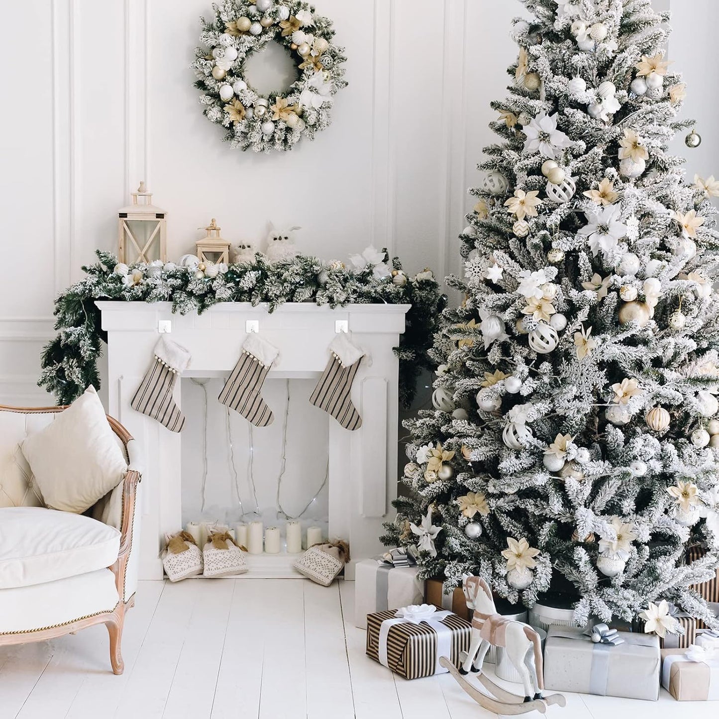 VIS'V Adhesive Hooks, Metal Shower Wall Stick on Hooks, Waterproof, 2 Extra Adhesive Strips, White, 4 Pcs