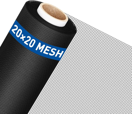 MAGZO Window Screen Replacement Mesh Roll, 37.4in × 16.4ft Upgraded 0.17mm WD High-Visibility Screen 20x20 Mesh for Porch Doors Repair Kit, Well-Ventilated Heavy Duty Woven for Garden, Patio