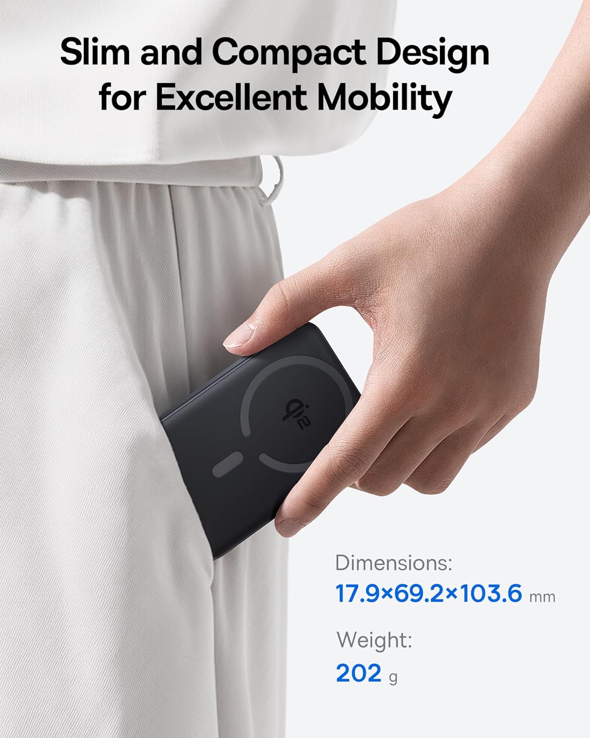 Baseus for MagSafe Portable Charger, Qi2 Certified 15W Wireless Magnetic Power Bank 10000mAh with USB-C Cable 22.5W PD Charging, Battery Pack Compatible with iPhone 16/15/14/13/12 Pro/Pro Max Series