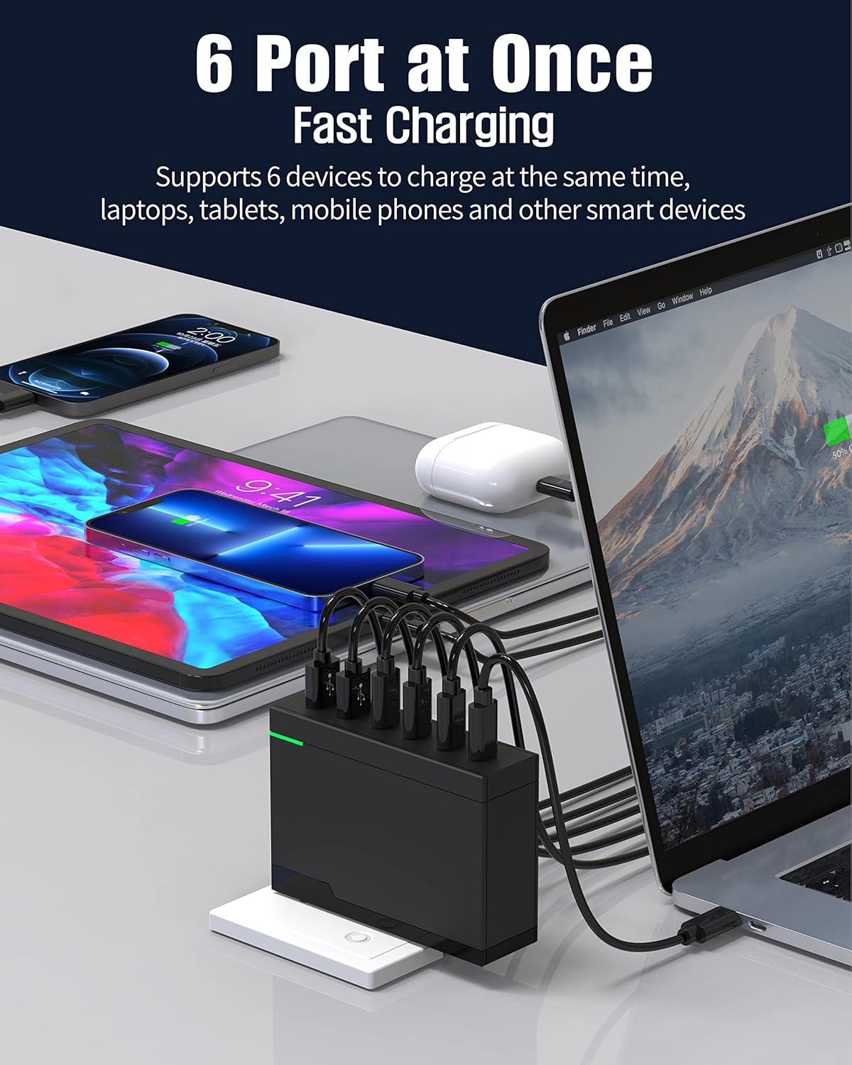 CHIPOFY 200W USB C Wall Charger, GaN Gaming Laptop Super Fast Desktop Charging Block for iPhone 14 13 Pro Max Plus iPad MacBook Samsung Galaxy S23/22/21 Note20 Pixel(UK/EU/AU Plug)