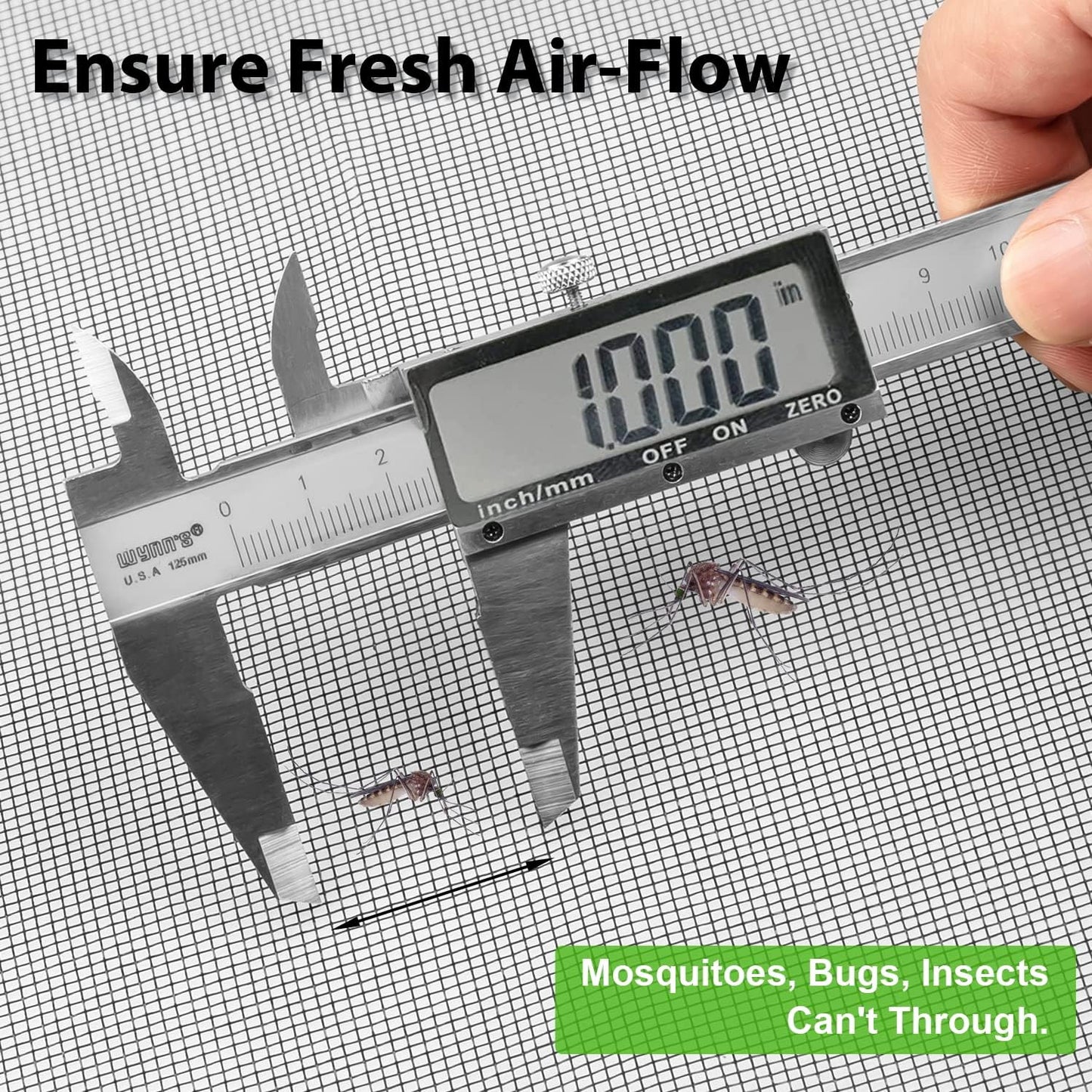 Ouskr Replacement Window Screens Kit, 48X118 Inch Durable Window Screen Mesh for Patio Porch Door Windows, DIY Adjustable Fiberglass Screen Repair Kit with Rolling Tool Hook Ruler Cutter Spline