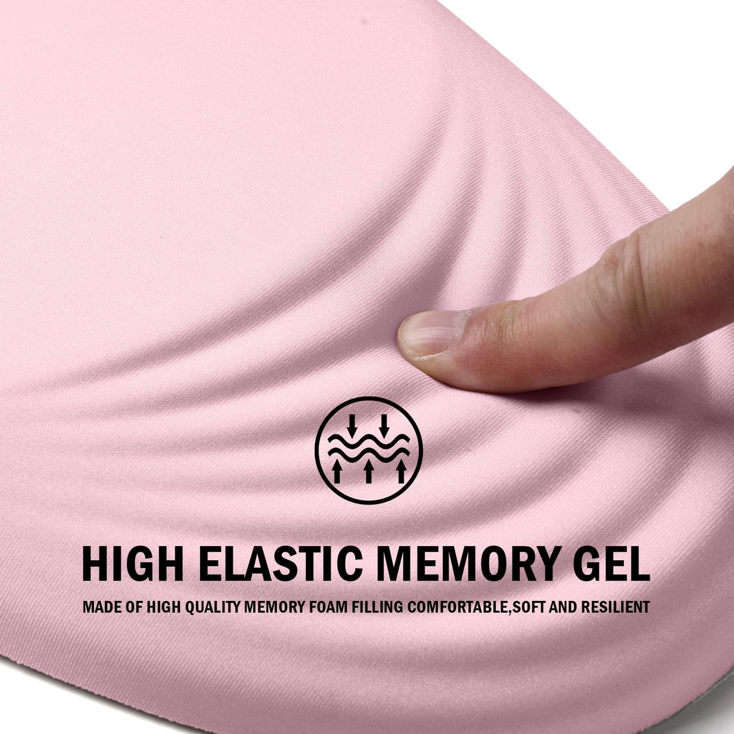 Ergonomic Mouse Pad with Wrist Rest Support,Mousepad Relief Carpal Tunnel Pain, Entire Memory Foam Mouse Pad with Non-Slip PU Base, Wireless Mouse Pad, Pink