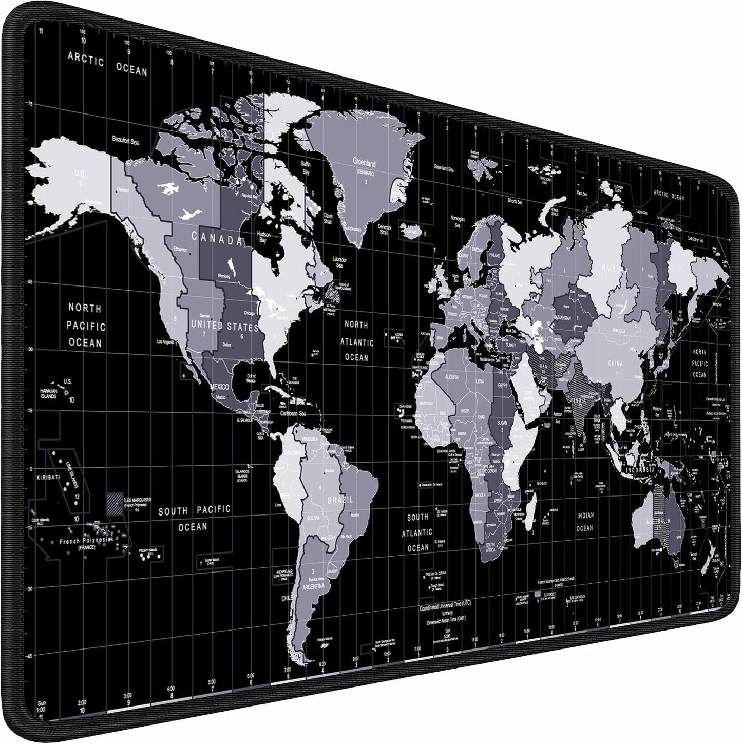 Large Mouse Pad, 31.5x15.7 inch Large Extended Computer Keyboard Mouse Mat, Water Resist Non-Slip Mousepad Rubber Base Long XXL Desk Mouse Pad for Work & Gaming, Office & Home, Grey Map