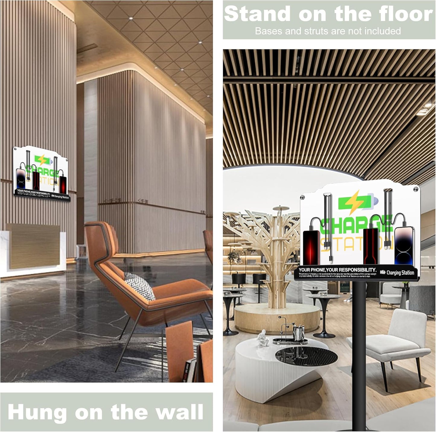 Wall Mount Charging Station with 8 Ports Phone Charger with Type-C,Android Port | Applicable for Applicable Airport Hospitals Banks Hotel and Public Places (White)