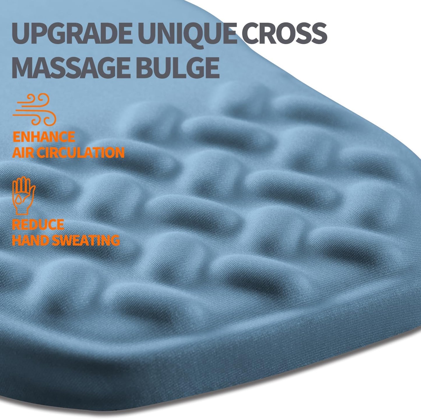 Ergonomic Slope Mouse Pad Wrist Support, Wrist Rest Mousepad for Carpal Tunnel Pain Relief with Massage Bulge and Slow Rebound Memory Foam (12x8 inch, Sky Blue)