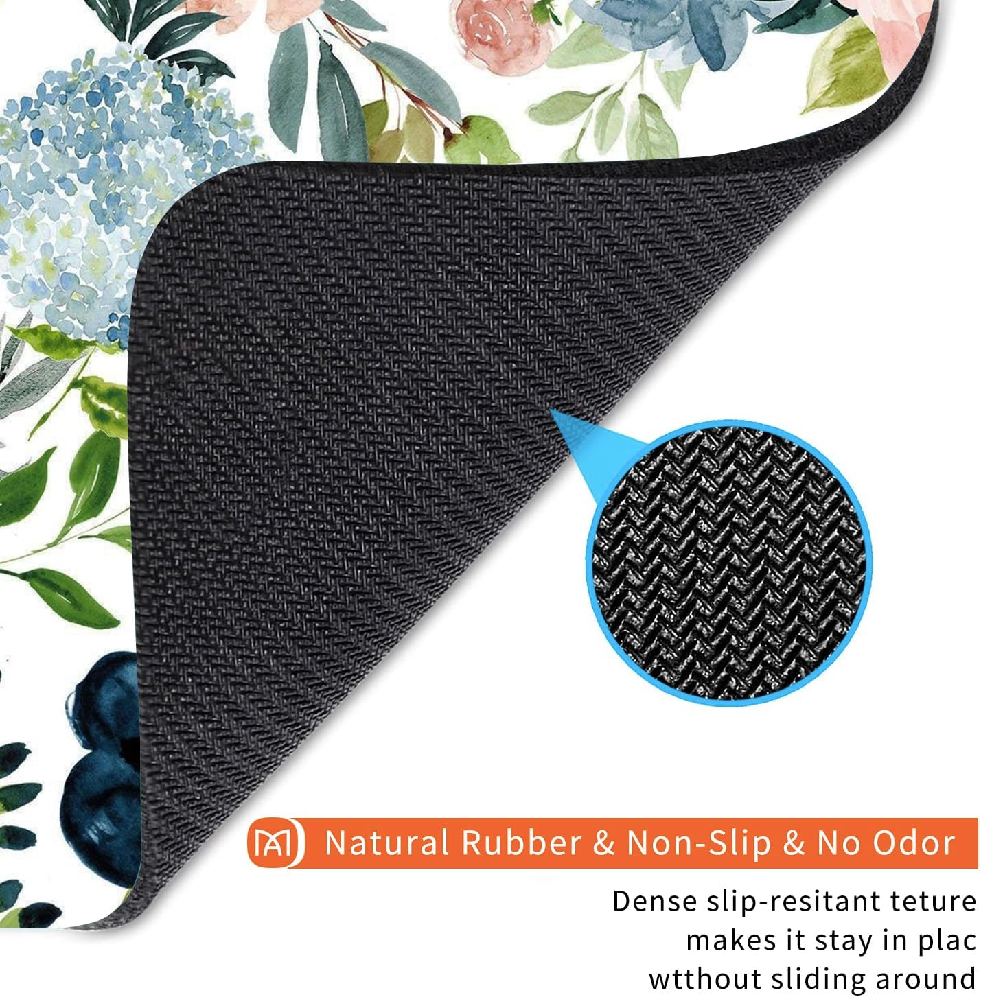 Square Mouse Pad Pretty Flowers, Personalized Premium-Textured Custom Mouse Mat Design, Washable Mousepad Cloth, Non-Slip Rubber Base Computer Mouse Pads for Wireless Mouse