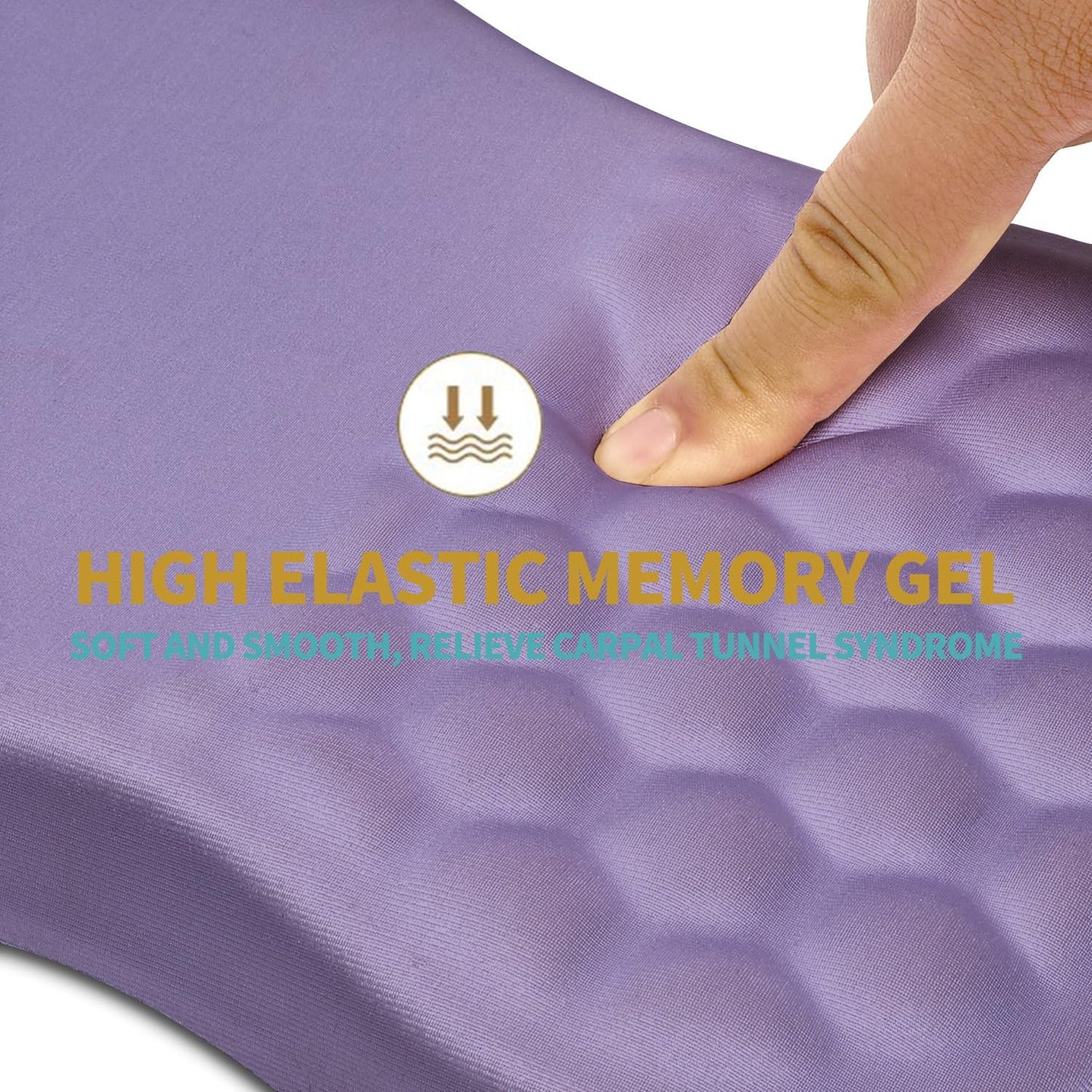 Hokafenle Ergonomic Mouse Pad Wrist Support with Massage Design, Wrist Rest Pain Relief Mousepad with Memory Foam&Non-Slip PU Base, Mouse Pads for Wireless Mouse & Desk (12x8 inch,Lavender)