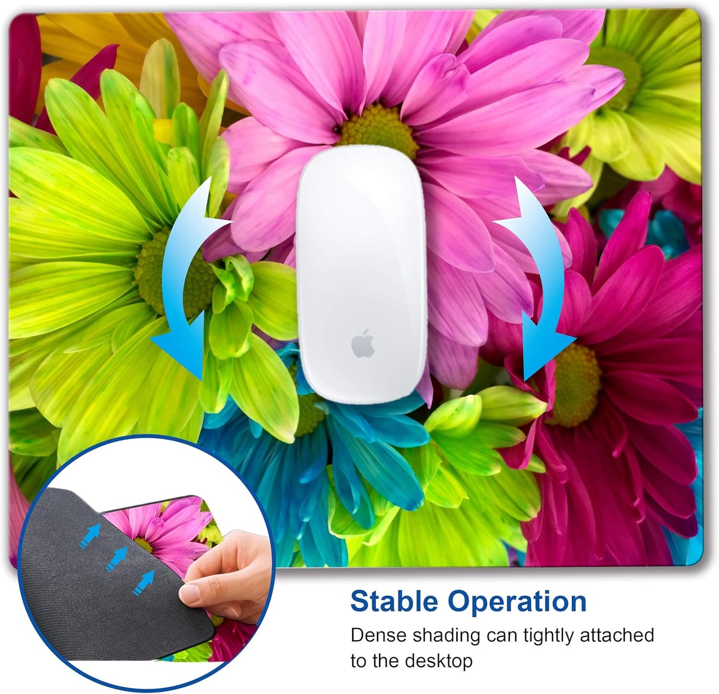 Watercolor Flower Mousepad Computer Mouse pad with Design Personalized Mouse pad for Laptop Computer Office Decoration Accessories Gift