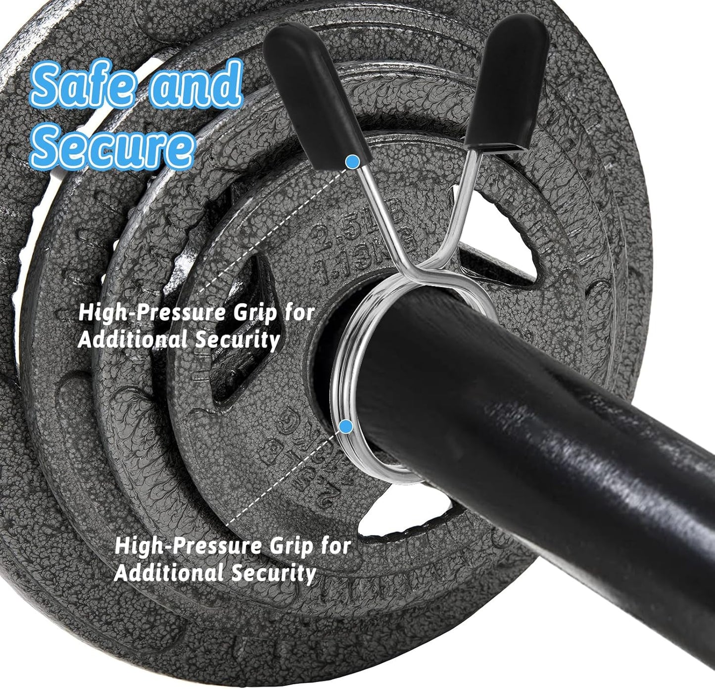 simarro 2 Inch Barbell Clamps, 4 Pcs Weight Barbell Clips, Olympic Barbell Spring Lock Collars, Barbell Handle Locking Clip for Strength Training Gym Fitness Training Accessories