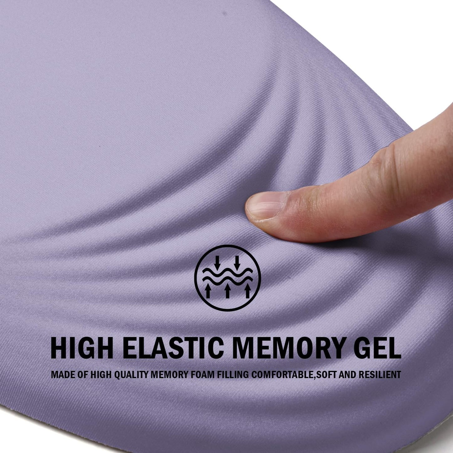 Ergonomic Mouse Pad with Wrist Rest Support,Mousepad Relief Carpal Tunnel Pain, Entire Memory Foam Mouse Pad with Non-Slip PU Base, Wireless Mouse Pad, Purple