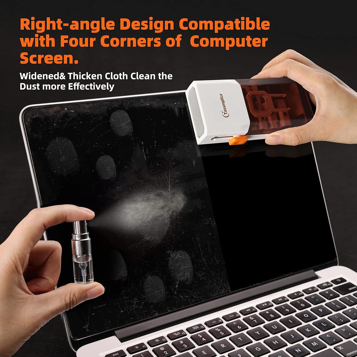 Laptop Screen Keyboard Cleaner Kit, All in 1 Electronics Cleaning Tool for MacBook iPad iPhone Pro Cell Phone, Brush Tool for Tablet, Computer, PC Monitor,TV Camera Lens with Patent, Brown