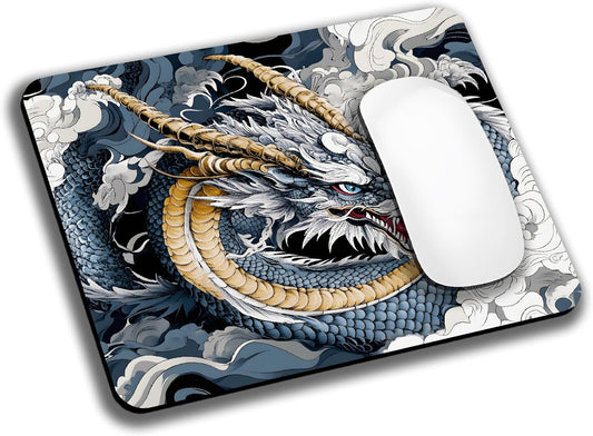 Japanese Anime Dragon Mouse Pads for Desk, Portable Wireless Computer Mouse pad Small Design with Women, Non-Slip Rubber Base Laptop Mousepad 9.5" x 7.9" Smooth Surface for Office & Travel