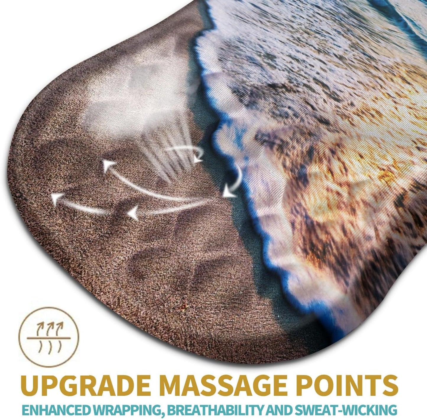 Hokafenle Ergonomic Mouse Pad Wrist Support with Massage Design, Wrist Rest Pain Relief Mousepad with Memory Foam&Non-Slip PU Base, Mouse Pads for Wireless Mouse & Desk (12x8 inch,Sunrise Beach)