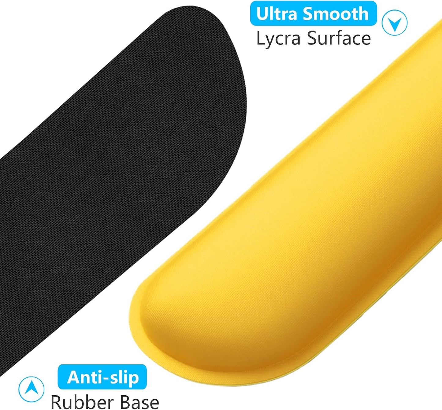 Dapesuom Enlarge Keyboard Wrist Rest, Memory Foam Wrist Cushion for Desk Mats Support, Cute Typing Pain Relief Keyboard Mouse Pad Rests Set with Non-Slip Base for Gaming Laptop Office, Apricot Yellow