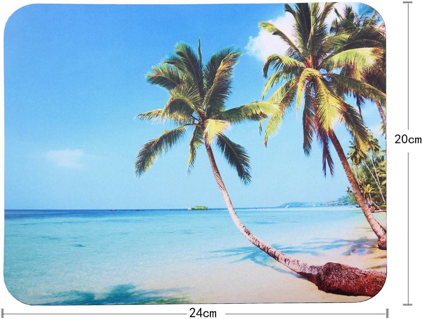 Mouse Pad, Gaming Mouse Pad, Non-Slip Rubber Base Mouse Mat with Designs for Laptop, Computer & Office, 9.5 x 7.9 x 0.12 inches (Coconut Trees on The Beach)