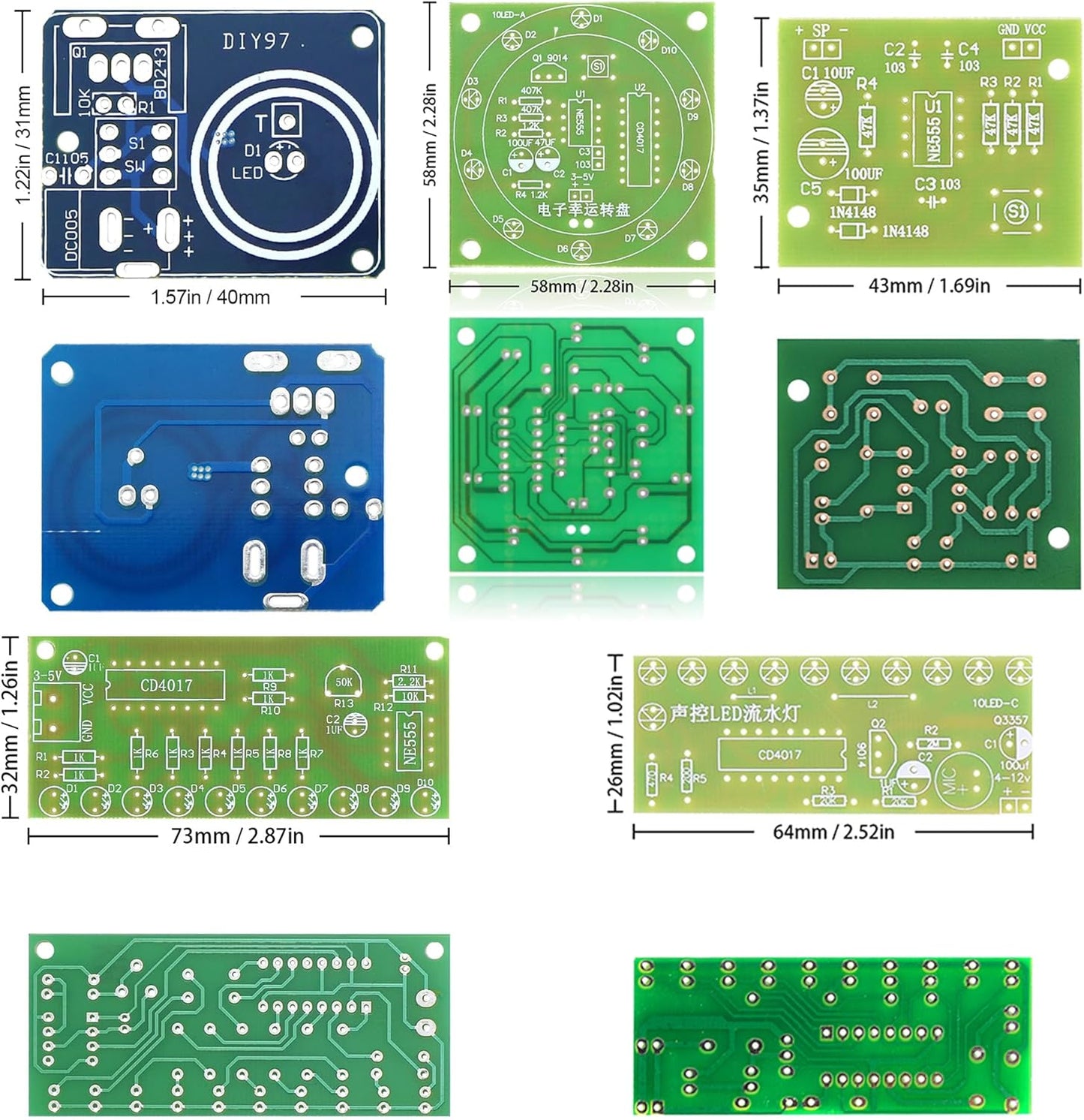 Soldering Practice Kit 5 DIY Electronics Projects Soldering Kit DIY Tesla Coil Simple Welding Skills Plug-in Circuit Kit Learn Soldering Kit for Beginners (5-Kits-TSL)