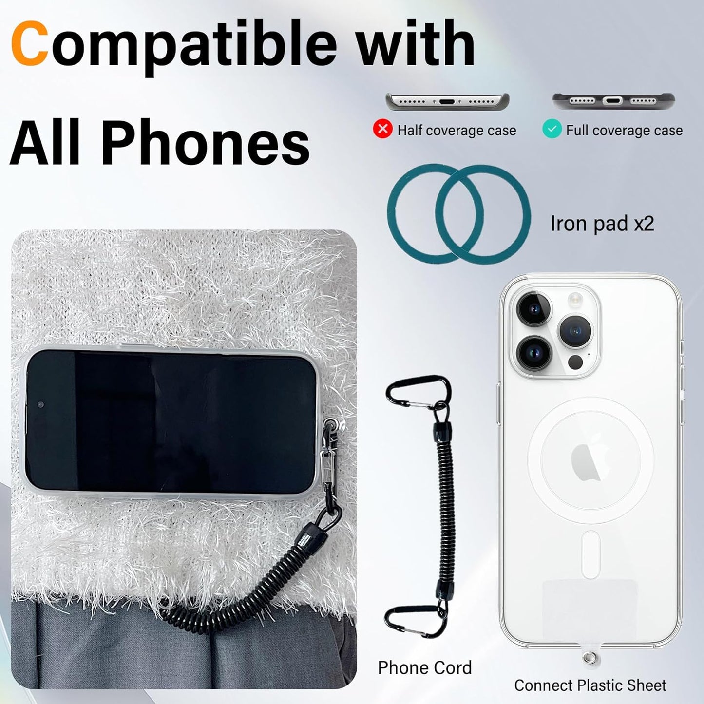 Ysnzaq Belt Clip Holder, Shoulder Bag Holder, Strong Magnetic Attraction Protection, Cell Phone Accessories for Outdoor Work Hiking XTJ Black