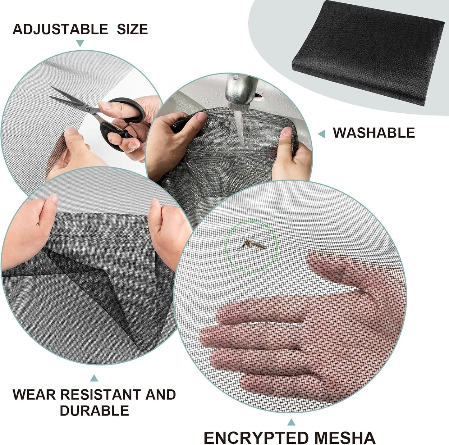 48"X102" Window Screen Replacement, Fiberglass Window Screen Mesh, Replacement Window Screens, Window Screen Door Repair Kit for Patio Porch Sliding Door House Windows Pool Pet, with Ruler