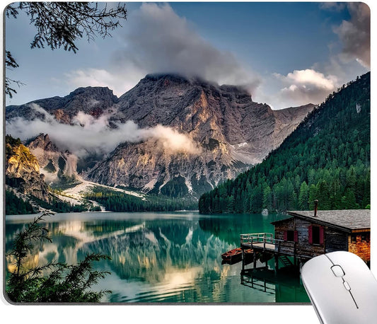 Hokafenle Mouse Pad, Natural Mountains Landscape Mouse Pad, Computer Mouse Mat Square Waterproof Mousepad Non-Slip Rubber Base MousePads for Office Home Laptop