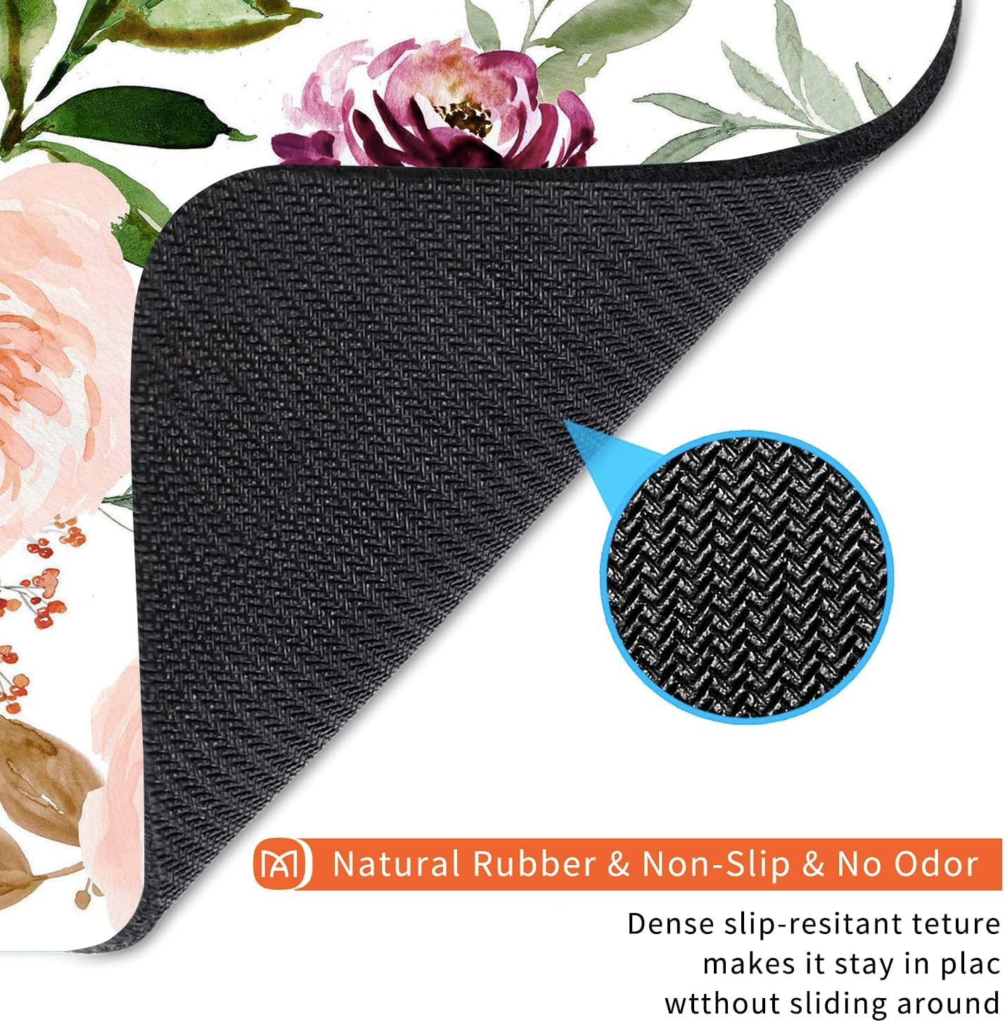 Square Mouse Pad Pretty Floral,Personalized Premium-Textured Custom Mouse Mat Design,Washable Mousepad Cloth,Non-Slip Rubber Base Computer Mouse Pads for Wireless Mouse