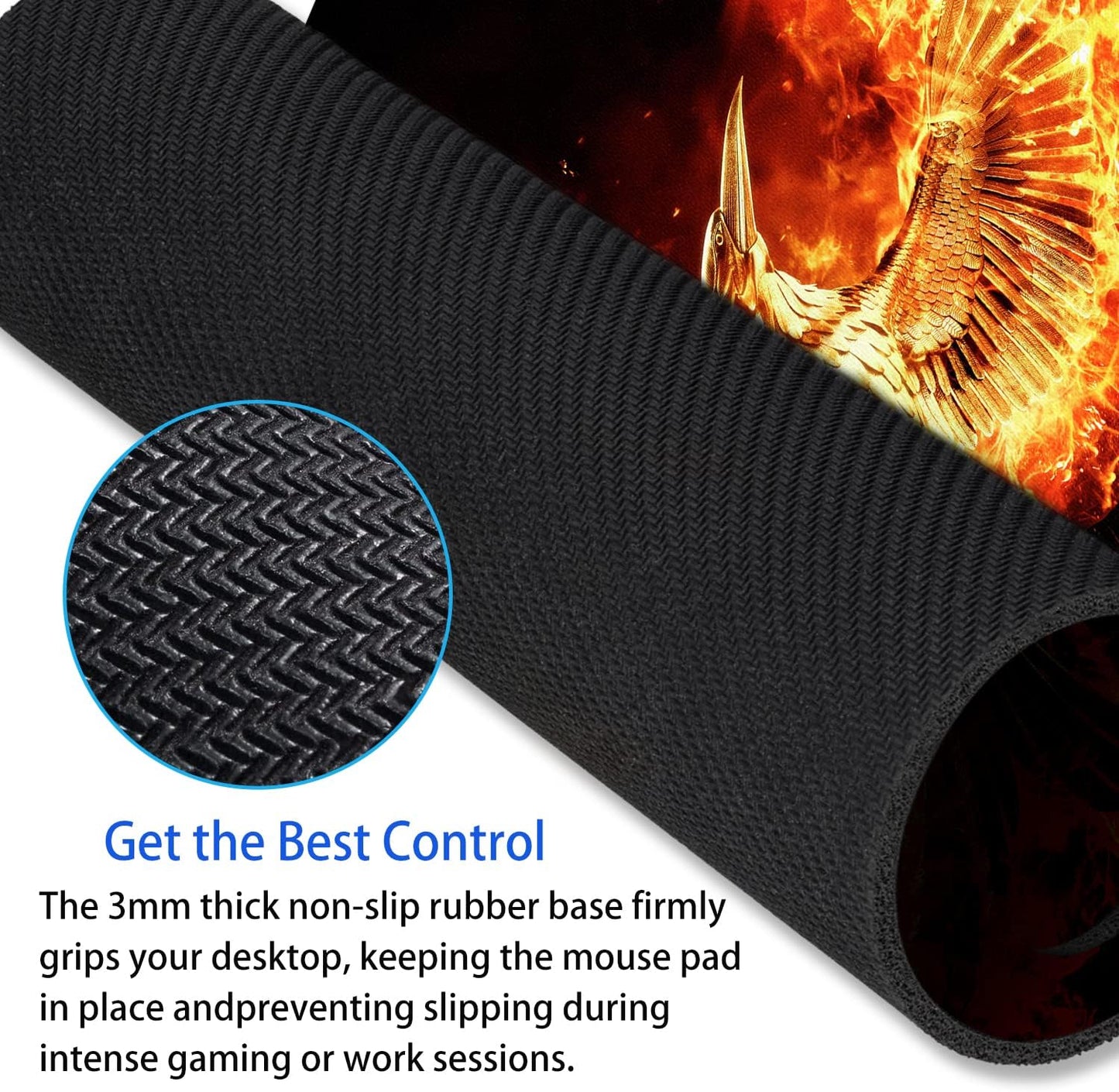 Cool Phoenix Mouse Pad Personalized Design, Non-Slip Surface, Rubber Base, Small Office Desk Pad for Computers and Laptops