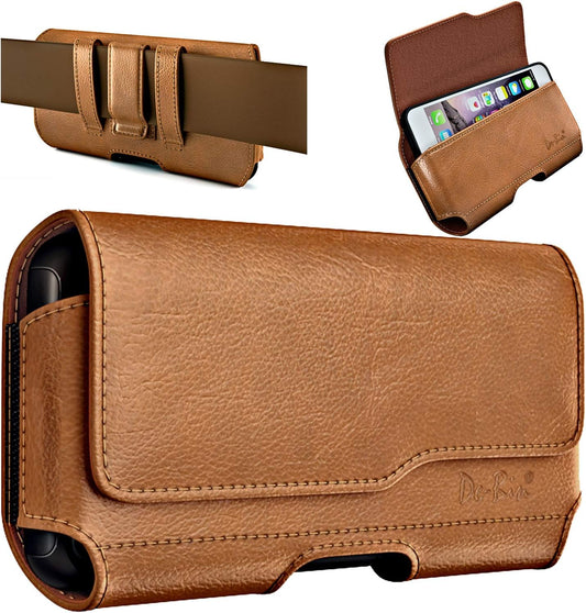 DeBin Holster for Samsung Galaxy Ultra Models s25 s24 s23 s22 s21, Note 20, A13, A32, A02s A03s, A12 A11 A71 A13 Cell Phone Belt Holder Clip Case Pouch Cover (Fits Protective Case on) Brown