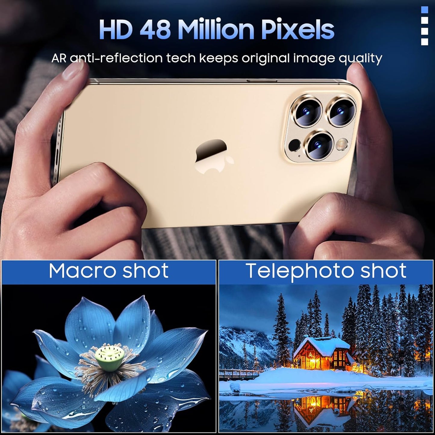 Uyiton Compatible with iPhone 15 Pro/iPhone 15 Pro Max Camera Lens Protector, [Not Easy to Break][Strong Adsorption][Case-Friendly] Metal Tempered Glass Rear Camera Screen Cover - Gold Titanium