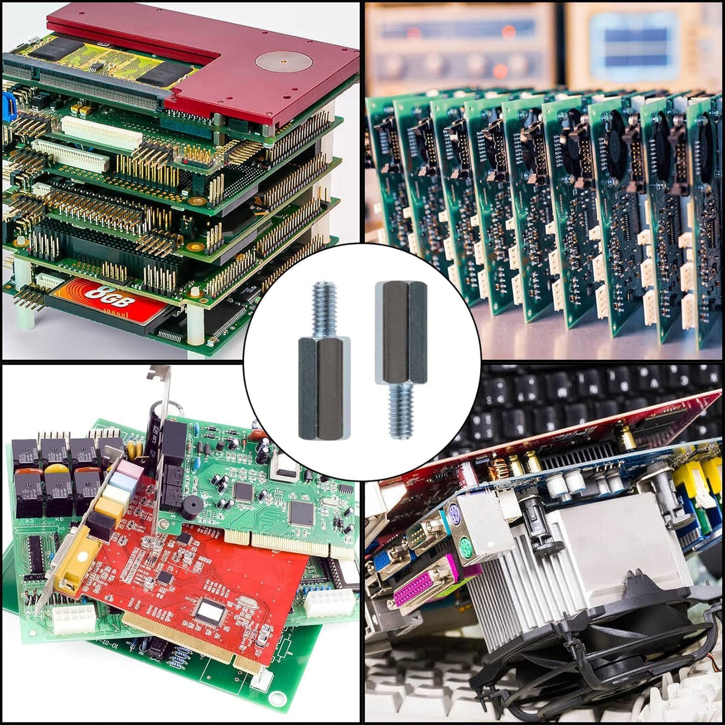 Kado Wall Mount Spacer Adapter Set for Desktop/Portable Monitor, 64pcs M4x14mm Hex Stainless Steel Standoff Spacer Screw Nut Bolt Motherboard Prototyping Accessories for PCB, Computer & Circuit Board