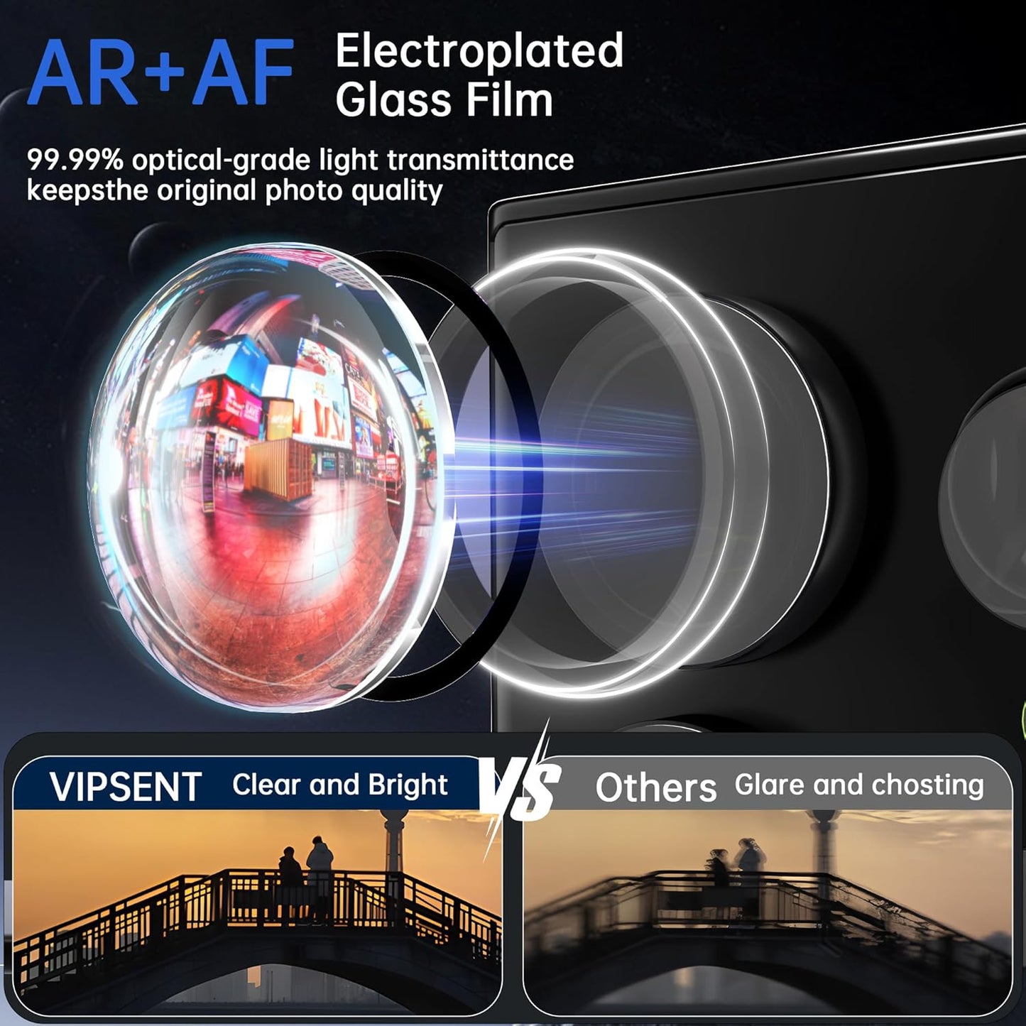 For Samsung Galaxy S25 Ultra Camera Lens Protector, Individual Lens Protector, Ultra HD 9H Tempered Glass Screen Protective Cover, Anti-scratch, Military Grade Drop Protection 2 Set. (Clear, S25 Ultra)