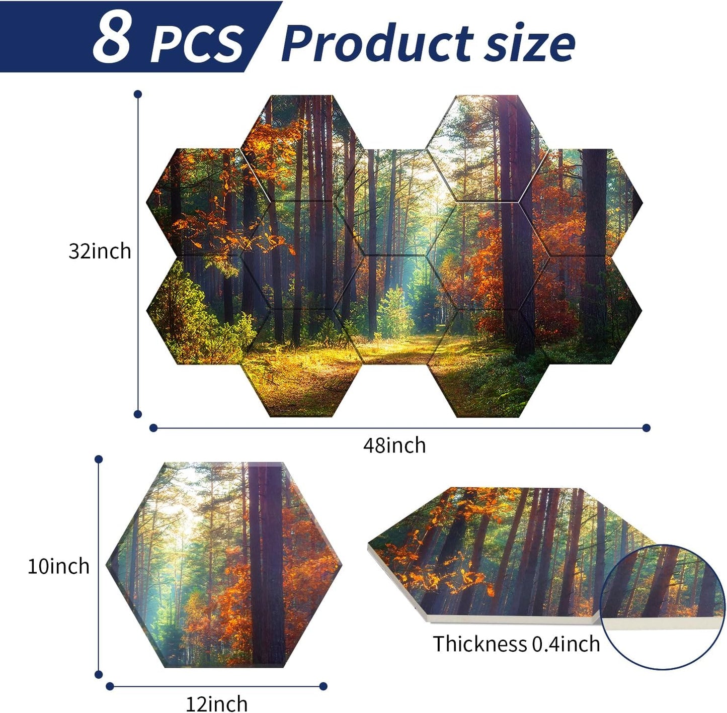 Mollywell Art Acoustic Panels, Soundproofing, Wall Decoration, Suitable for Decorative Soundproof Wall Panels, Room Aesthetics & Echo Reduction (Forest Autumn), 12x10x0.4 Inch