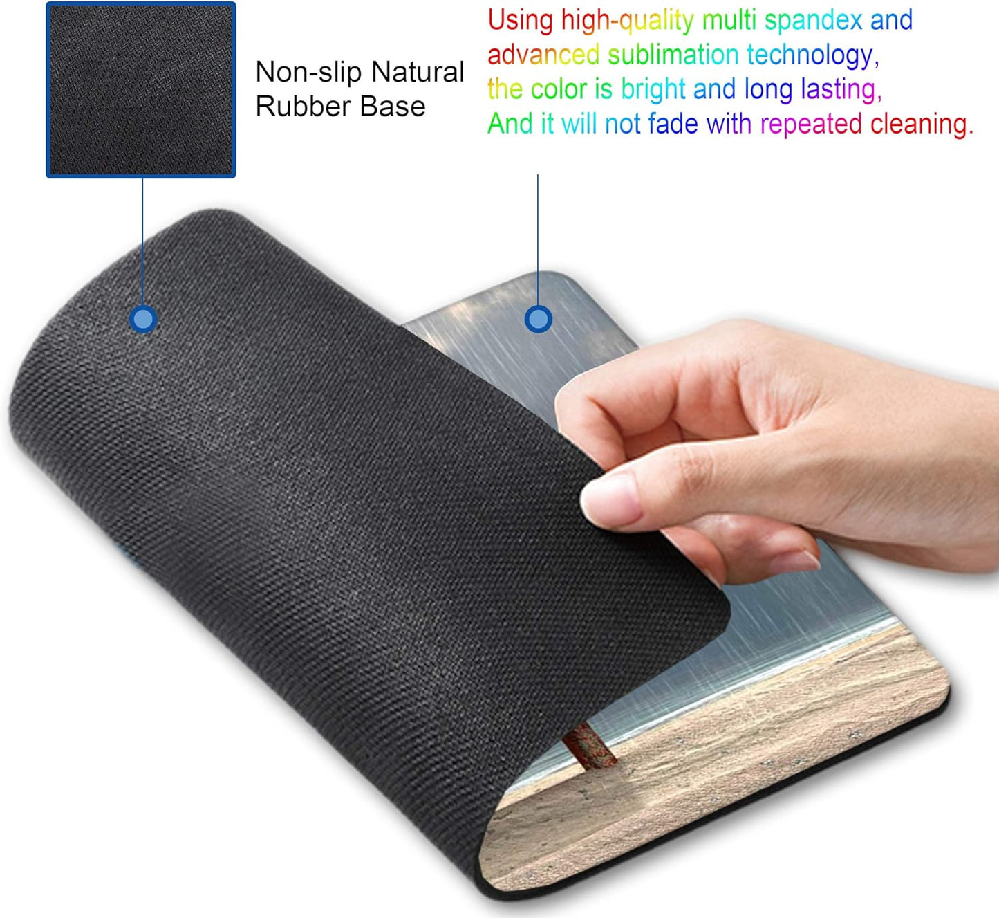 Elephant and Dog Mouse pad Personalized Computer Mouse Pads Office Decoration Accessories Gift Non-Slip Rubber Mousepad for Laptop 9.5 x 7.9 in