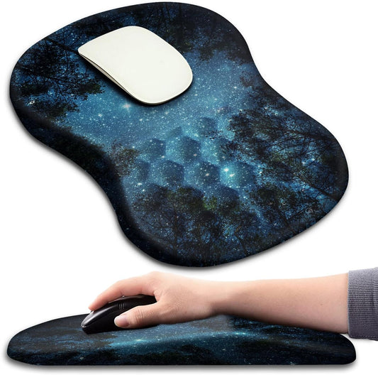 Mouse Pad Wrist Support, Ergonomic Mouse Pad with Massage Dot, Comfortable Computer Mouse Pad for Laptop, Wrist Rest Pain Relief Mousepad with Non-Slip PU Base for Office & Home, 12 x 8 in