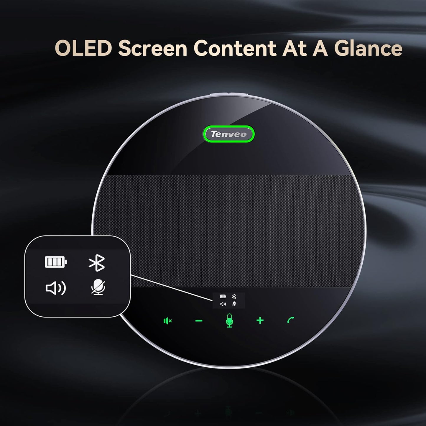 Tenveo MagiCall Conference Speaker with Microphone, Bluetooth/Wireless/USB omnidirectional Speakerphone Noise Cancelling Conference Call 360 Pickup for 10~15 People Online Meeting