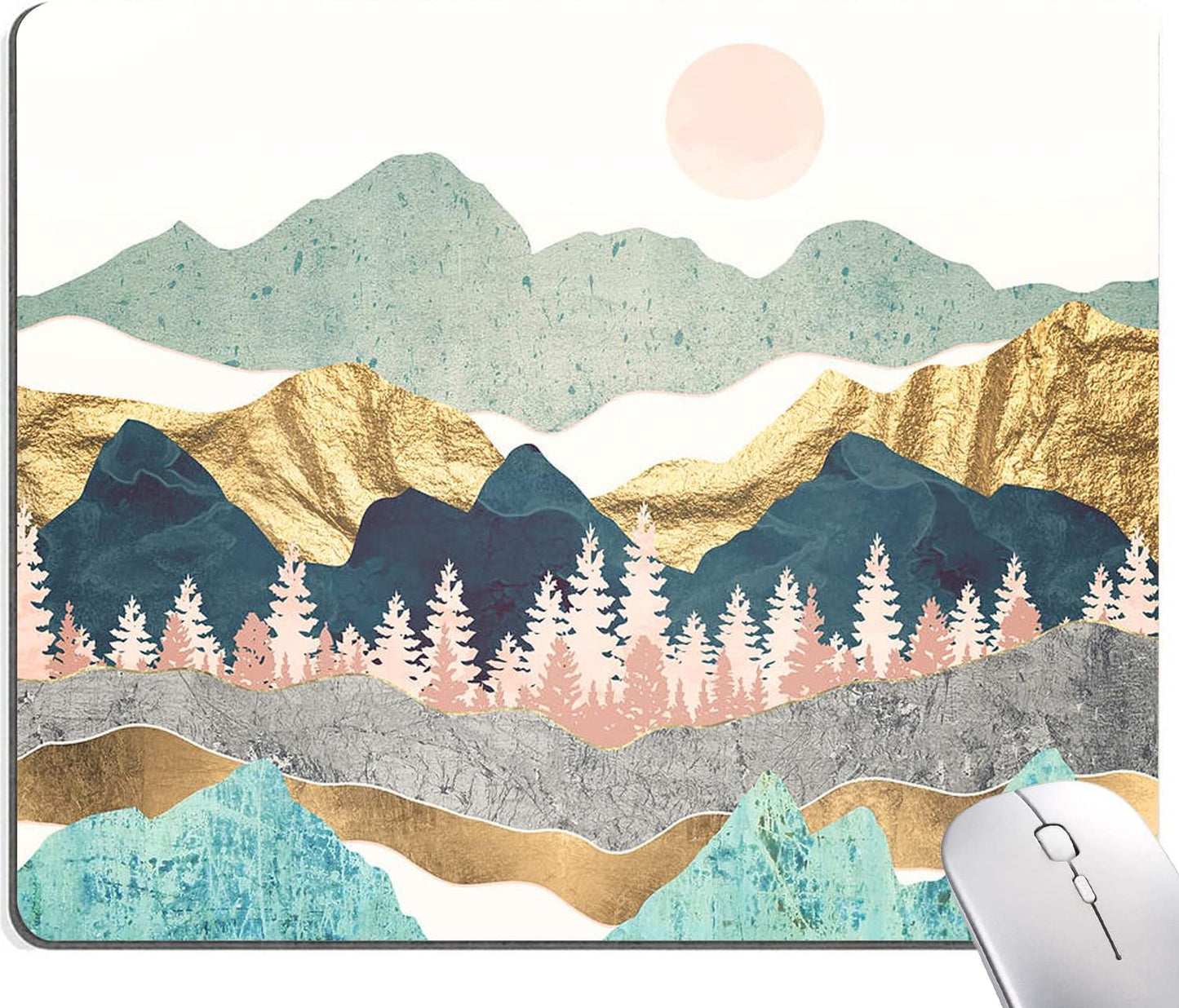 Mouse Pad, Abstract Mountain Mouse Pad, Washable Square Cloth Mousepad for Gaming Office Laptop, Non-Slip Rubber Cute Computer Mouse Pads for Wireless Mouse, Personalized Mouse Pads for Desk