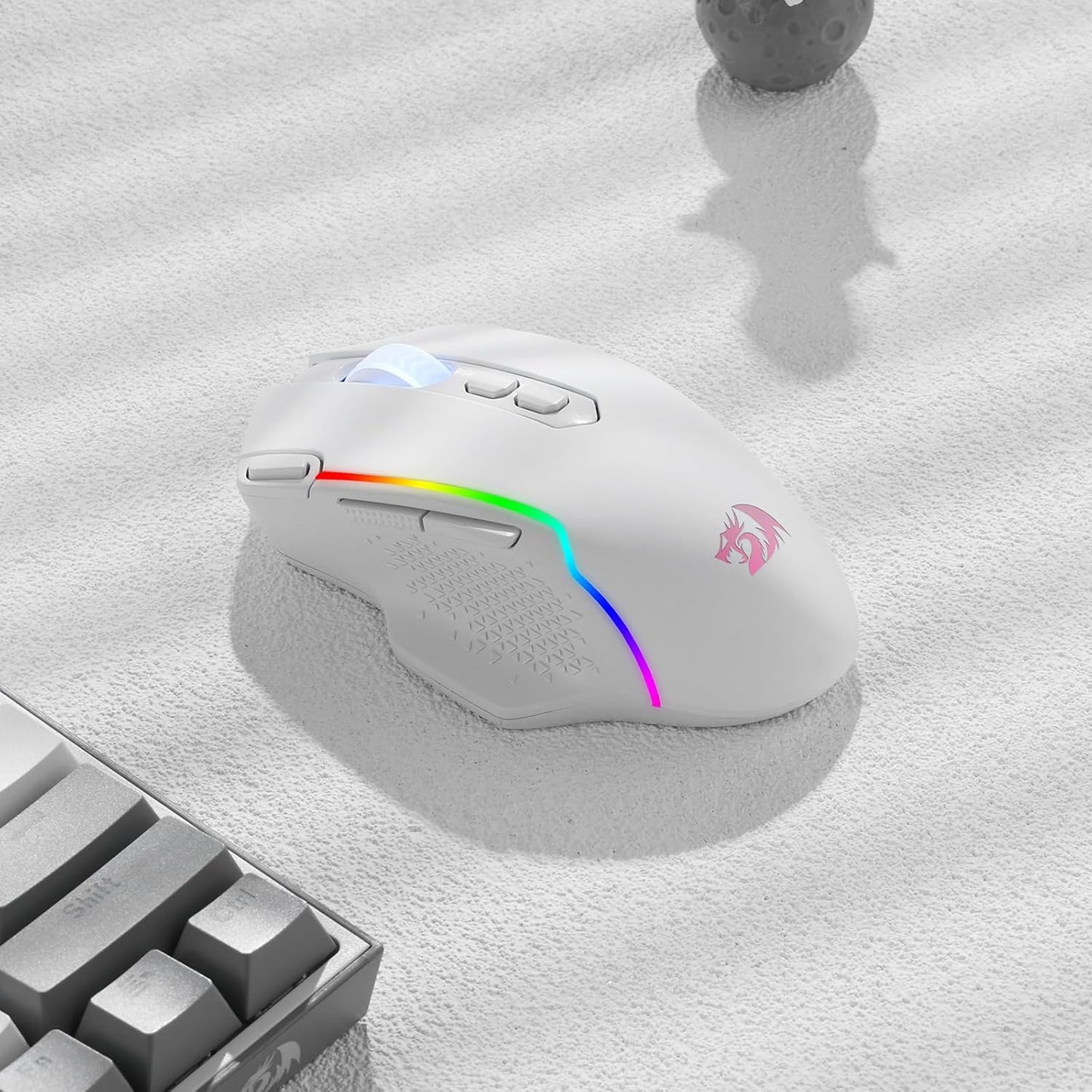 Redragon M810 Pro Wireless Gaming Mouse, 10000 DPI Wired/Wireless Mouse w/Rapid Fire Key, 8 Macro Buttons, 45-Hour Power Capacity and RGB Backlit for PC/Mac/Laptop