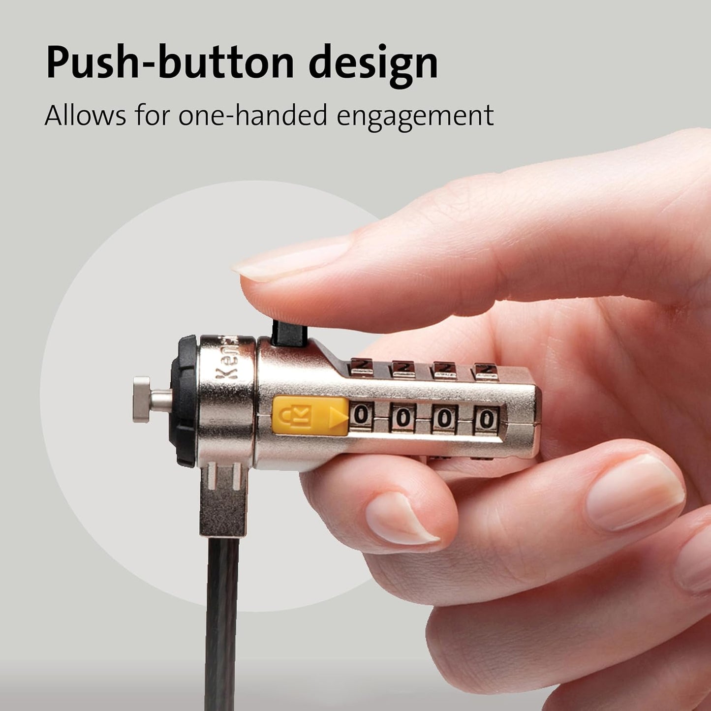 Kensington Combination Cable T-Bar Standard Lock Slot for Laptops, Resettable 4 digit password with 6 Foot Cable, K64673AM