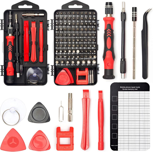 SHARDEN Precision Screwdriver Set, 122 in 1 Electronics Magnetic Repair Tool Kit with Case for Repair Computer, iPhone, PC, Cellphone, Laptop, Nintendo, PS4, Game Console, Watch, Glasses etc (Red)
