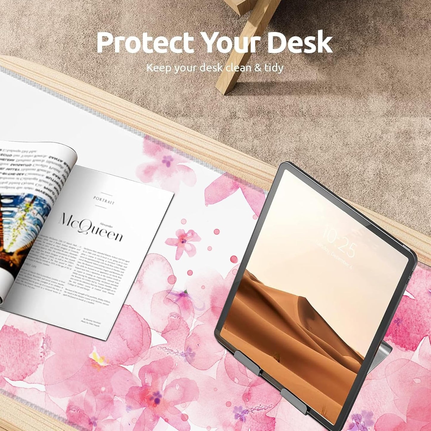 Pop Art Pineapple Gaming Mouse Pad, Large Office Desk Mat, Anti-Slip Rubber Base Mousepad for Computer Laptop Keyboard, Smooth Desk Pad for Home Office Gamer Work Accessories 31.5" x 11.8"