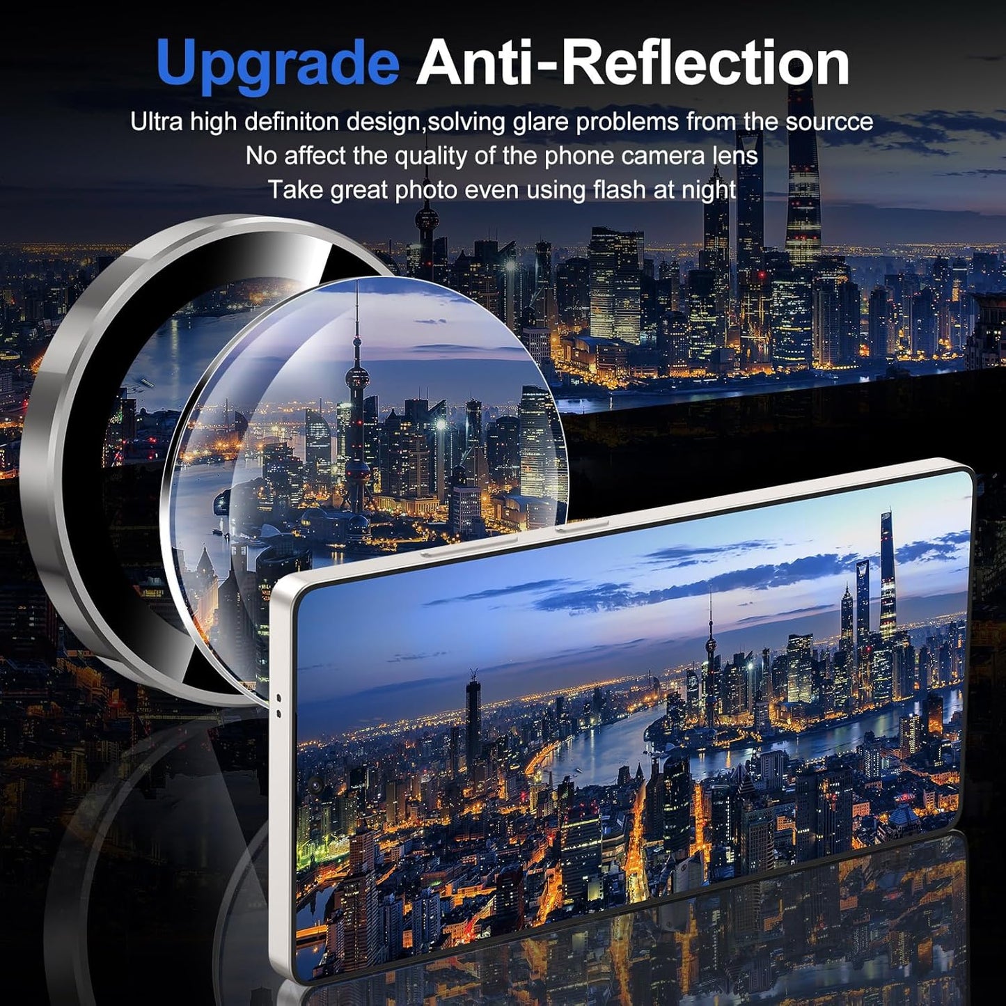 for Samsung Galaxy S25 Ultra Camera Lens Protector, Individual Metal Ring Tempered Glass Lens Cover, [Strong Adsorption] Scratch Resistant Ultra-Thin HD Clear Lens Cover, 1 Set-Gray Ring