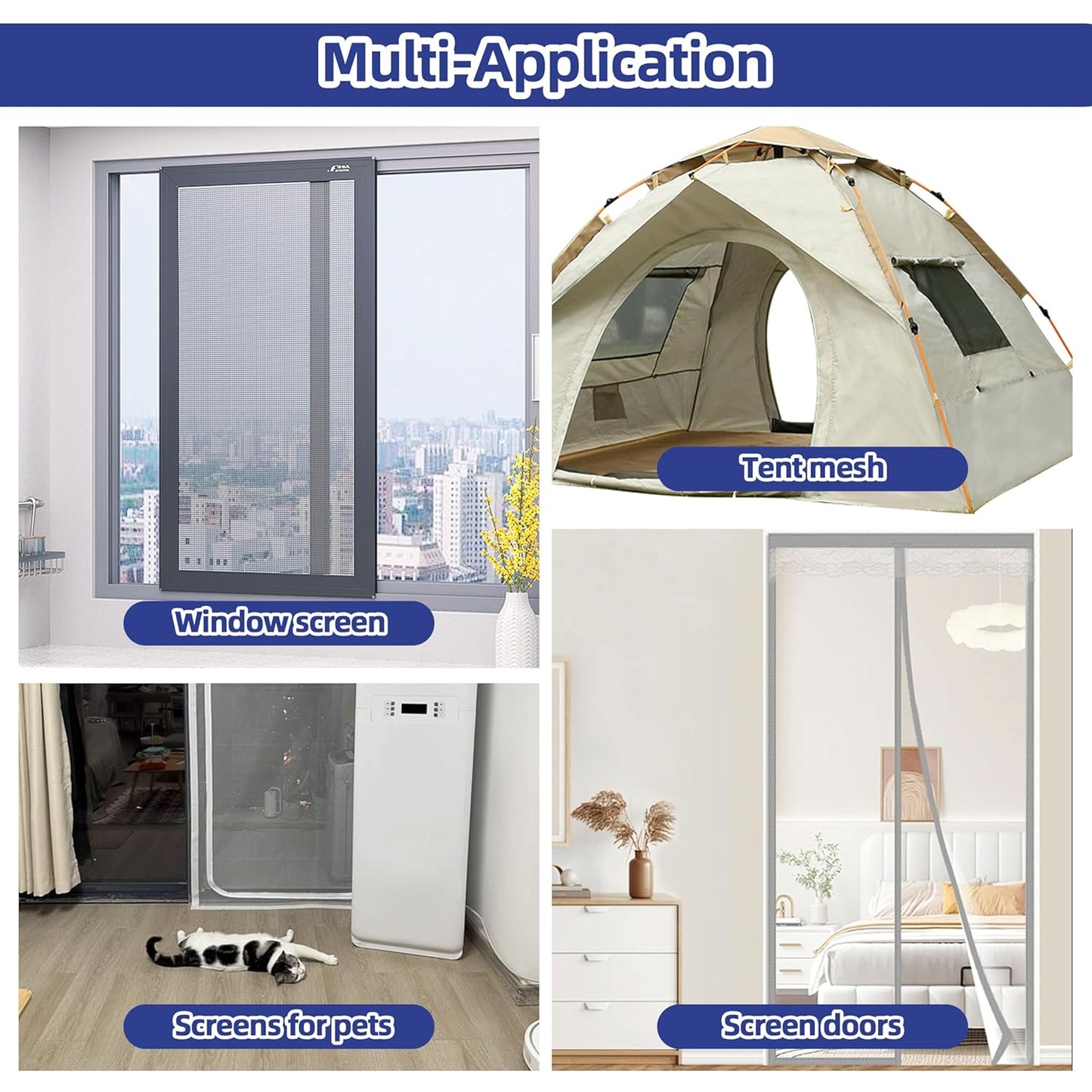 KING MOUNTAIN Grey Window Screen Repair Tape,3inX40FT Heavy Duty Screen Repair Kit for Window Screen and Screen Door Tears Holes,Strong Adhesive & Waterproof Window Screen Patch