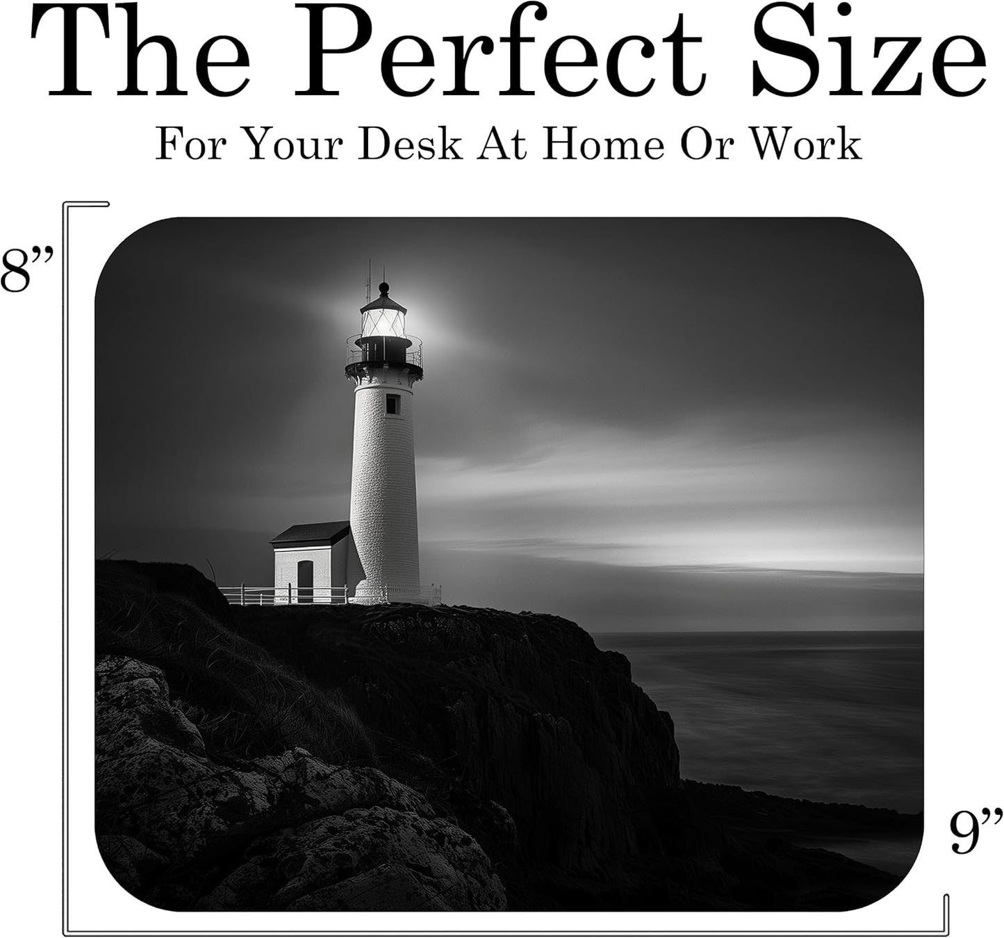 Coastal Shoreline Waves Sandy Beach Theme Mouse Pad Mat Mousepad for Desk Computer Laptop PC Gaming Home or Office Gift (Lighthouse MP04)