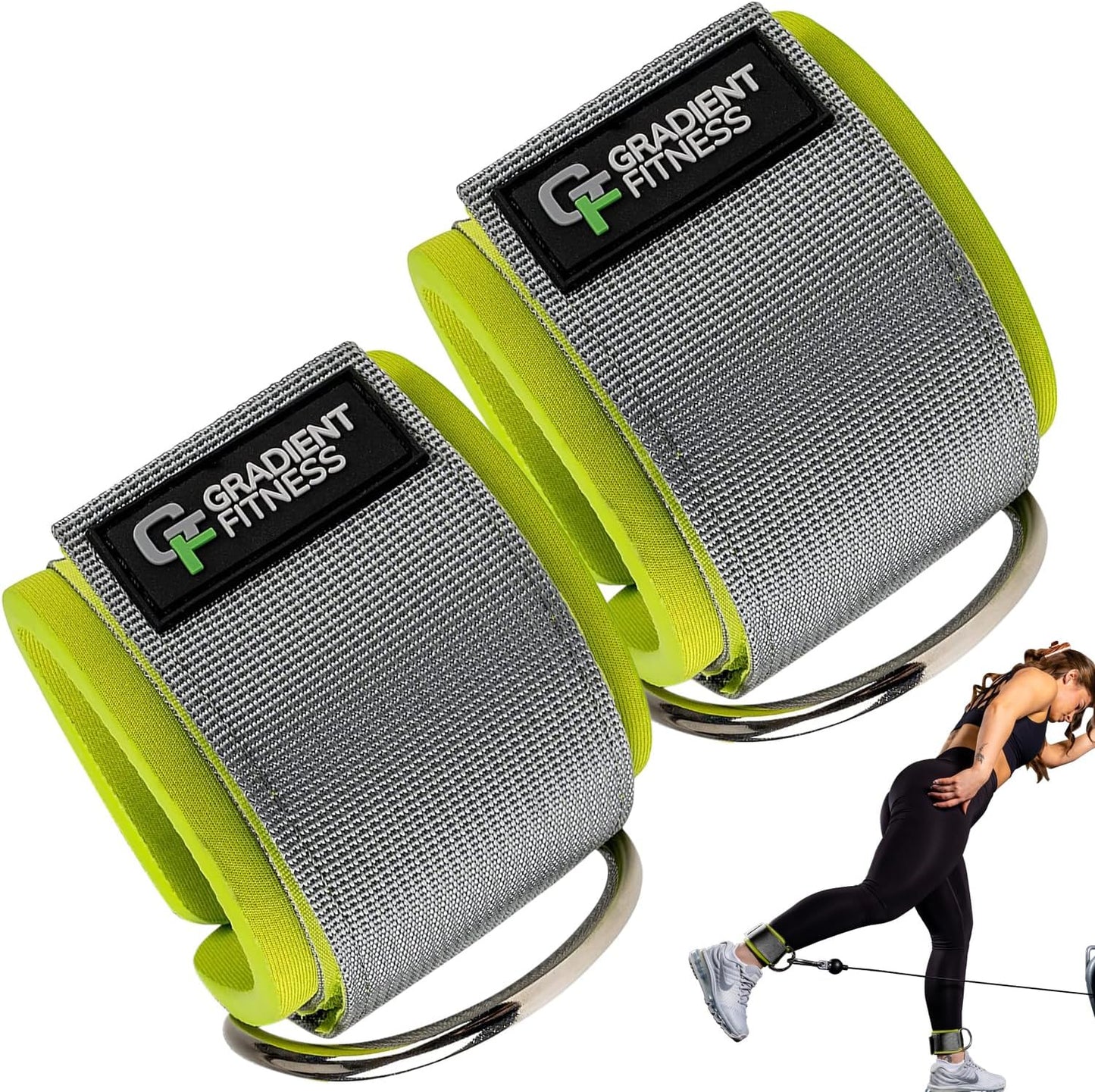 Gradient Fitness Ankle Straps (2 Pack) | Ankle Strap for Cable Machine, Ankle Bands for Working Out, Cable Ankle Strap