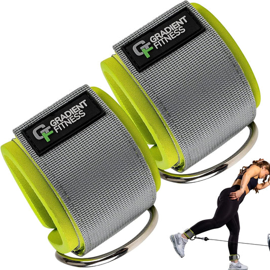 Gradient Fitness Ankle Straps (2 Pack) | Ankle Strap for Cable Machine, Ankle Bands for Working Out, Cable Ankle Strap