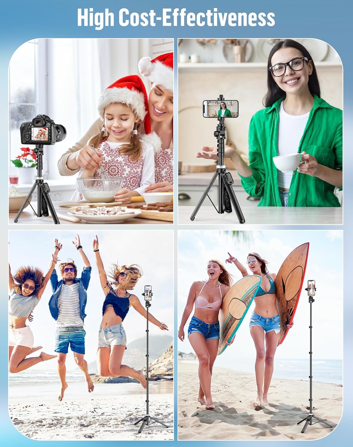 Selfie Stick for iPhone:Selfie Stick Tripod with Remote,Tripod for Video Recording,is Content Creator's Vlogging Kit,Compatible with Android, Camera, Also a Gopro Trip