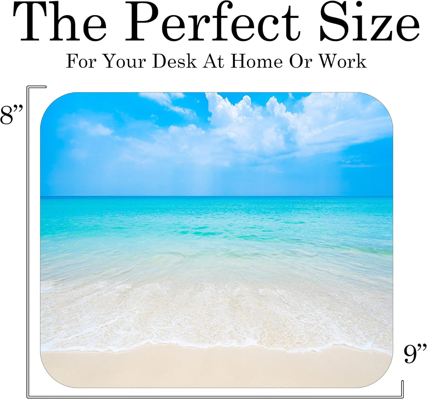 Coastal Shoreline Waves Sandy Beach Theme Mouse Pad Mat Mousepad for Desk Computer Laptop PC Gaming Home or Office Gift (Ocean MP37)