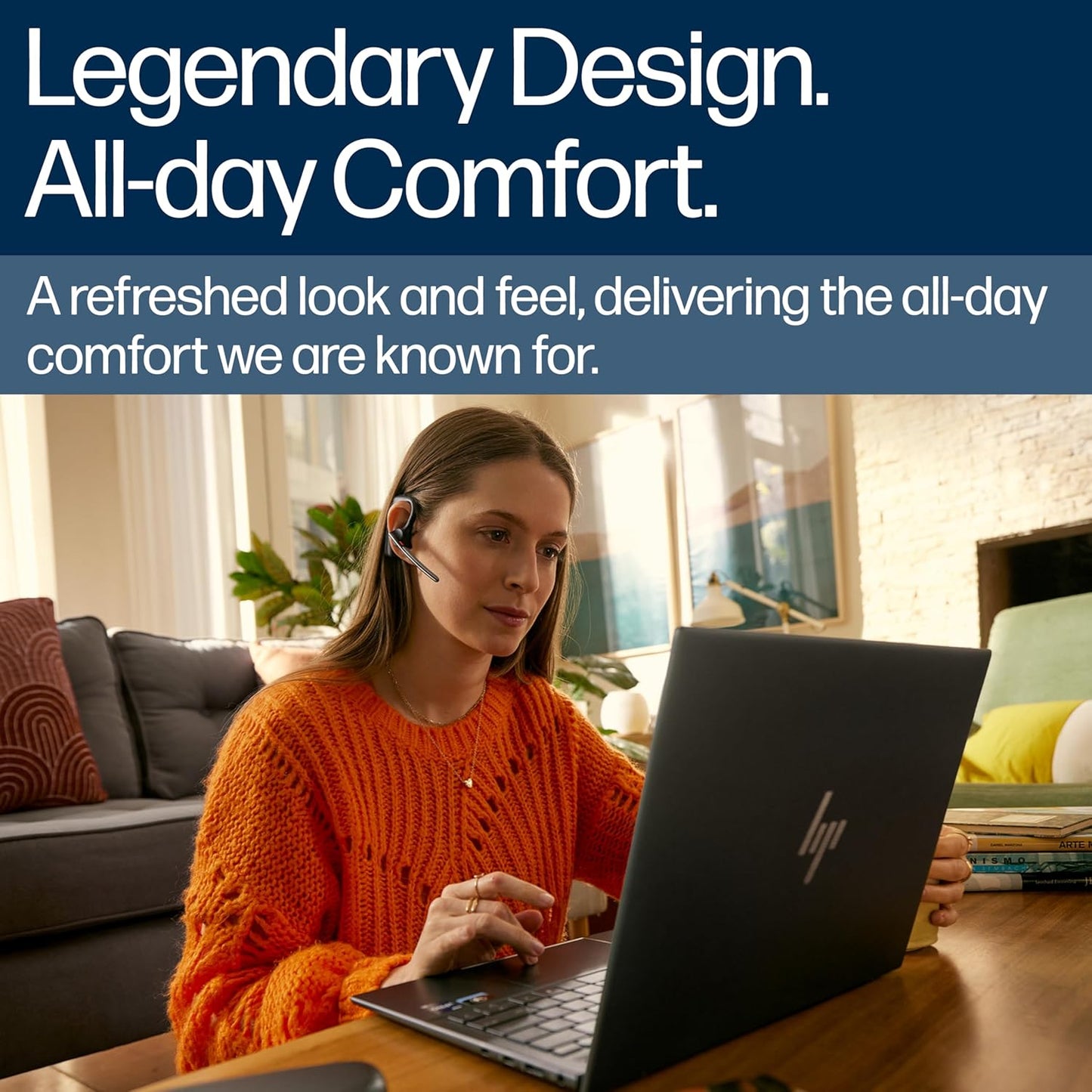 POLY HP Voyager Legend 30 - Bluetooth Monaural Headset - Discreet Boom & 4 Noise-Canceling Mics, WindSmart Technology, All-Day Comfort, Seamless Connectivity, Smart Sensors & Call Controls, Black