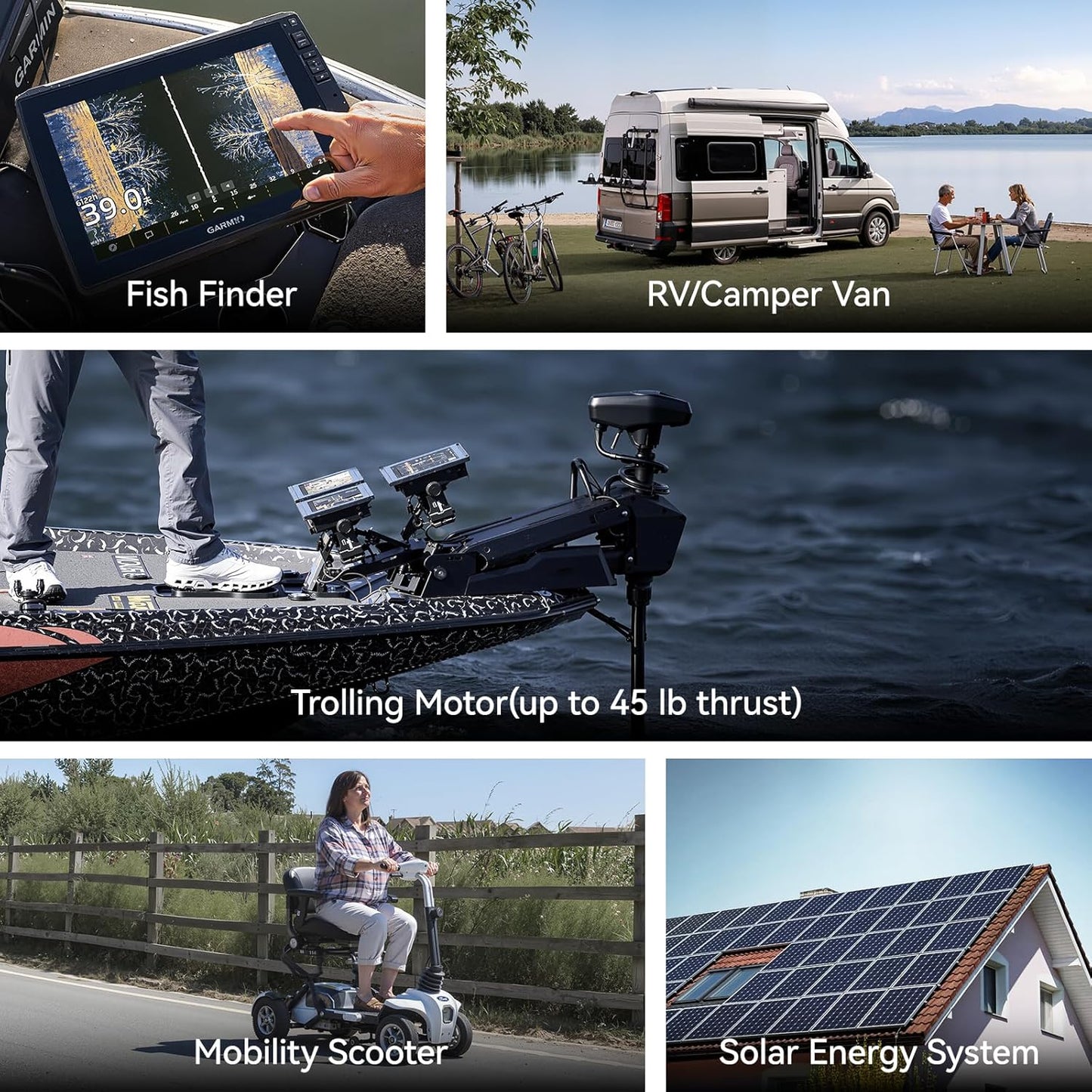 Power Queen 12V 50Ah LiFePO4 Lithium Battery, Portable Deep Cycle Lithiumn Battery with 640Wh Energy, 50A BMS,15000+ Cycles for 12V Trolling Motor, Kayak Marine, RV Camping