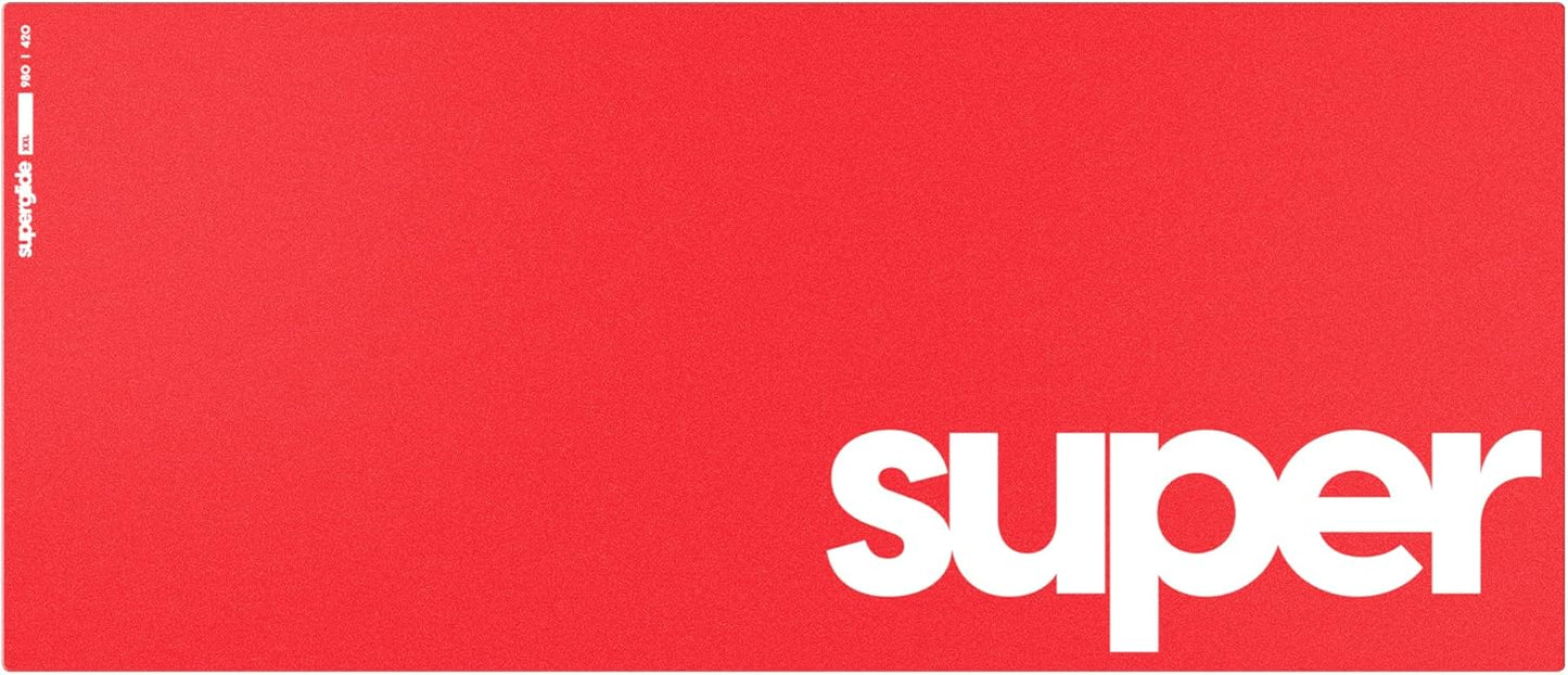 Pulsar - Superglide Premium Glass Mouse Pad XXL ALUMINO-Silicate Glass Surface Anti-Slip Fully Molded high-Density Silicone Rubber 38.5in x 16.5in (XXL, Red)