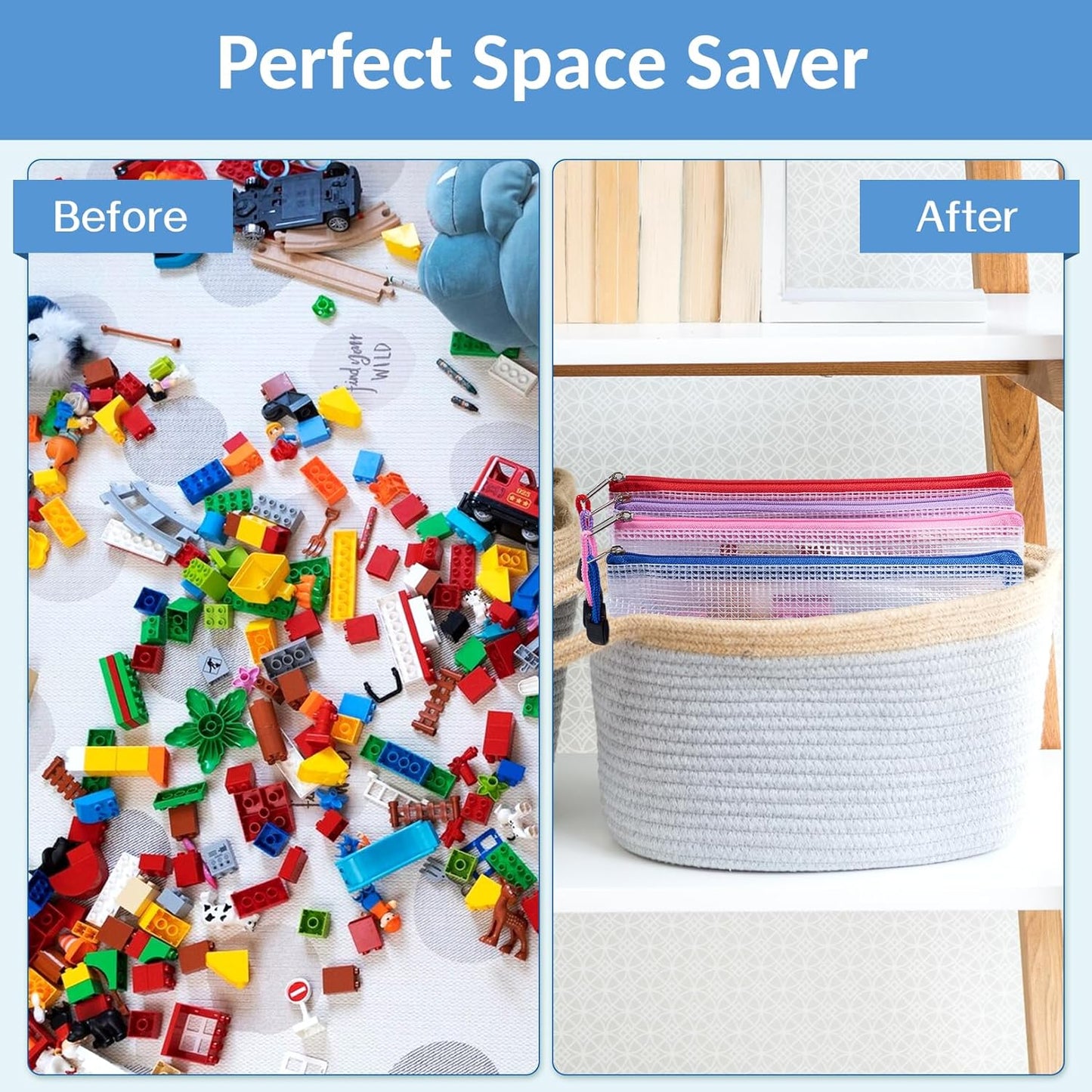 Sooez 24 Pack Super Large Mesh Zipper Pouch Bags, B4 (15.6×11.2 in) Pencil Pouch Bulk with Label Pocket, Waterproof Organizers for Board Game Storage, File Bags for School, Travel & Office, 12 Colors